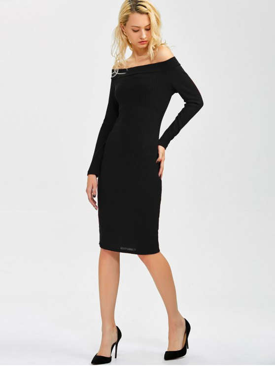 Bodycon Long Shoulder Arm Off Dress