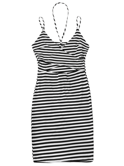 with Cut Gown Out Cami Striped Elegant Detail