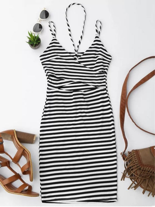 with Cut Gown Out Cami Striped Elegant Detail