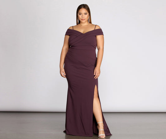 Plus Aurora Formal High Slit Mermaid Dress - Lady Occasions