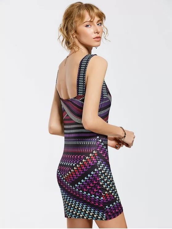 with Stunning Bodycon Mini Gown Print