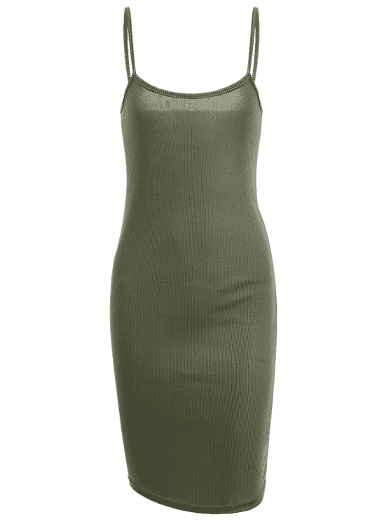 Slip Bodycon Ribbed Slit Dress