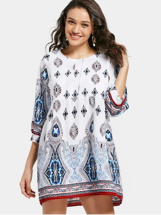 Tribal Mini Design Stunning Shift Dress