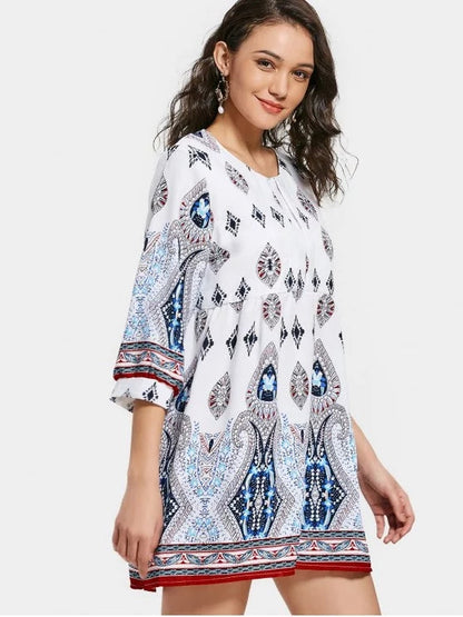 Tribal Mini Design Stunning Shift Dress