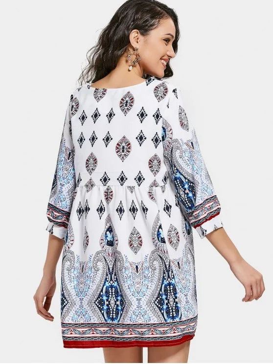 Tribal Mini Design Stunning Shift Dress