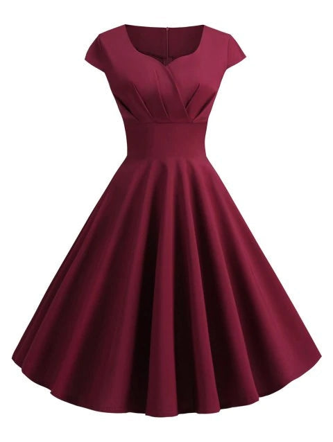 Vintage Fit and Flare Dress - Fashion Neck