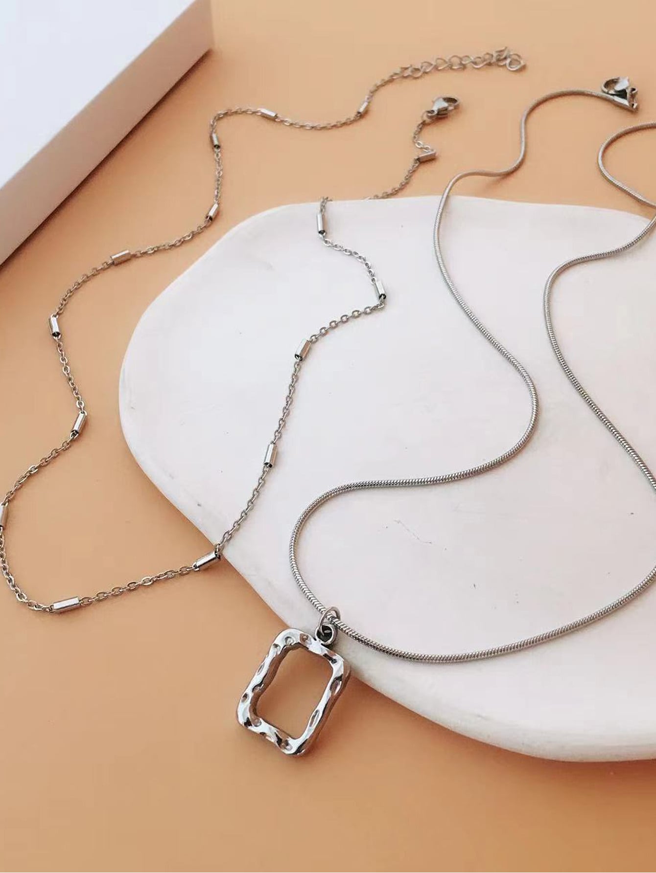 2pcs/set Geo Charm Necklace