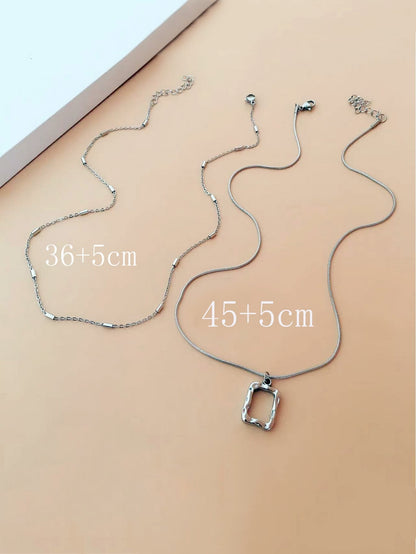 2pcs/set Geo Charm Necklace