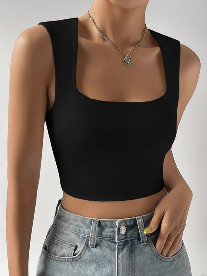 Solid Crop Tank Top