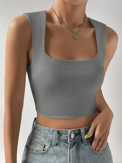 Solid Crop Tank Top