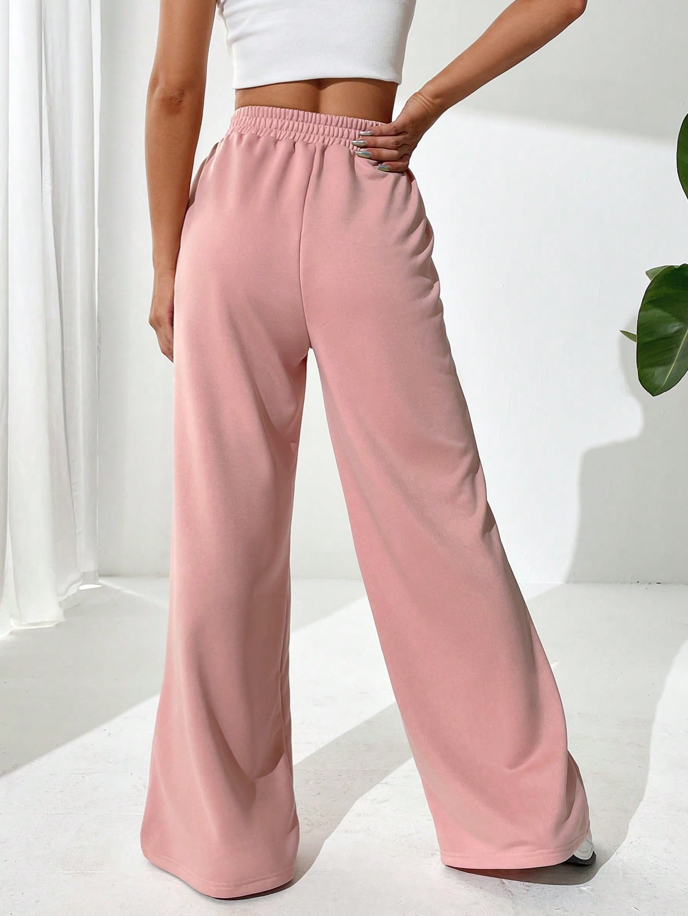 Solid Wide Leg Sweatpants