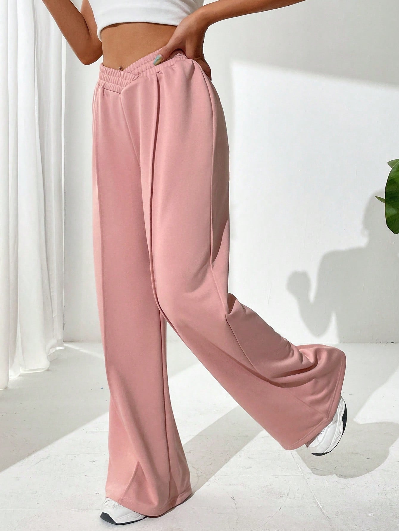 Solid Wide Leg Sweatpants