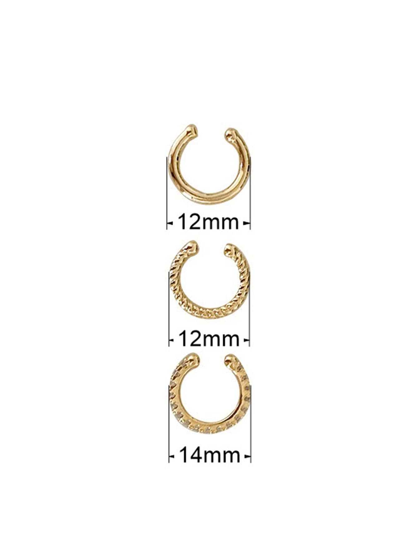 3pcs/set Fashion Zinc Alloy Textured Earrings