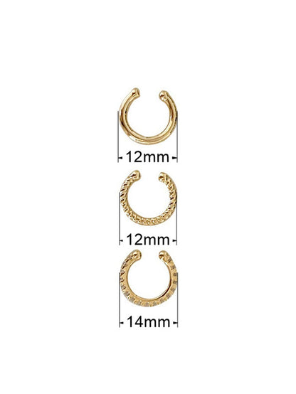 3pcs/set Fashion Zinc Alloy Textured Earrings