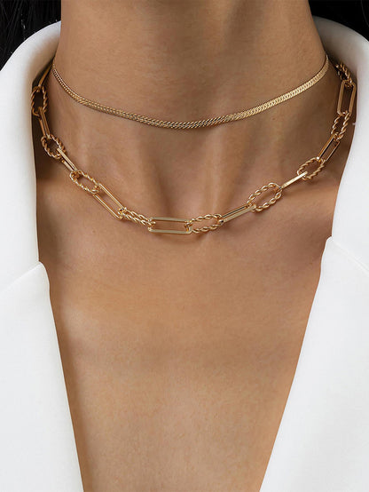 1pc Minimalist Knot Decor Layered Chain Necklace