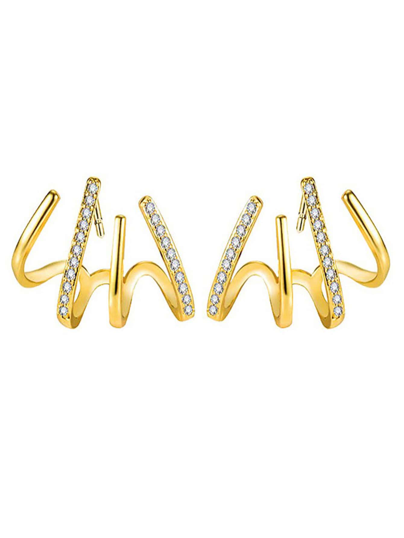 Women's Geometric One-piece Four-claw Design Earrings