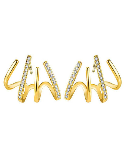 Women's Geometric One-piece Four-claw Design Earrings