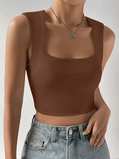 Solid Crop Tank Top