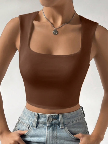 Solid Crop Tank Top