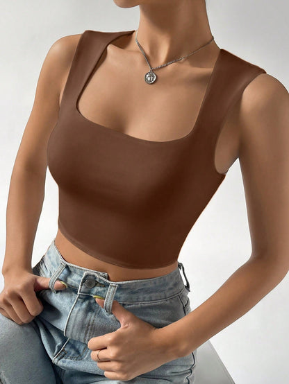 Solid Crop Tank Top