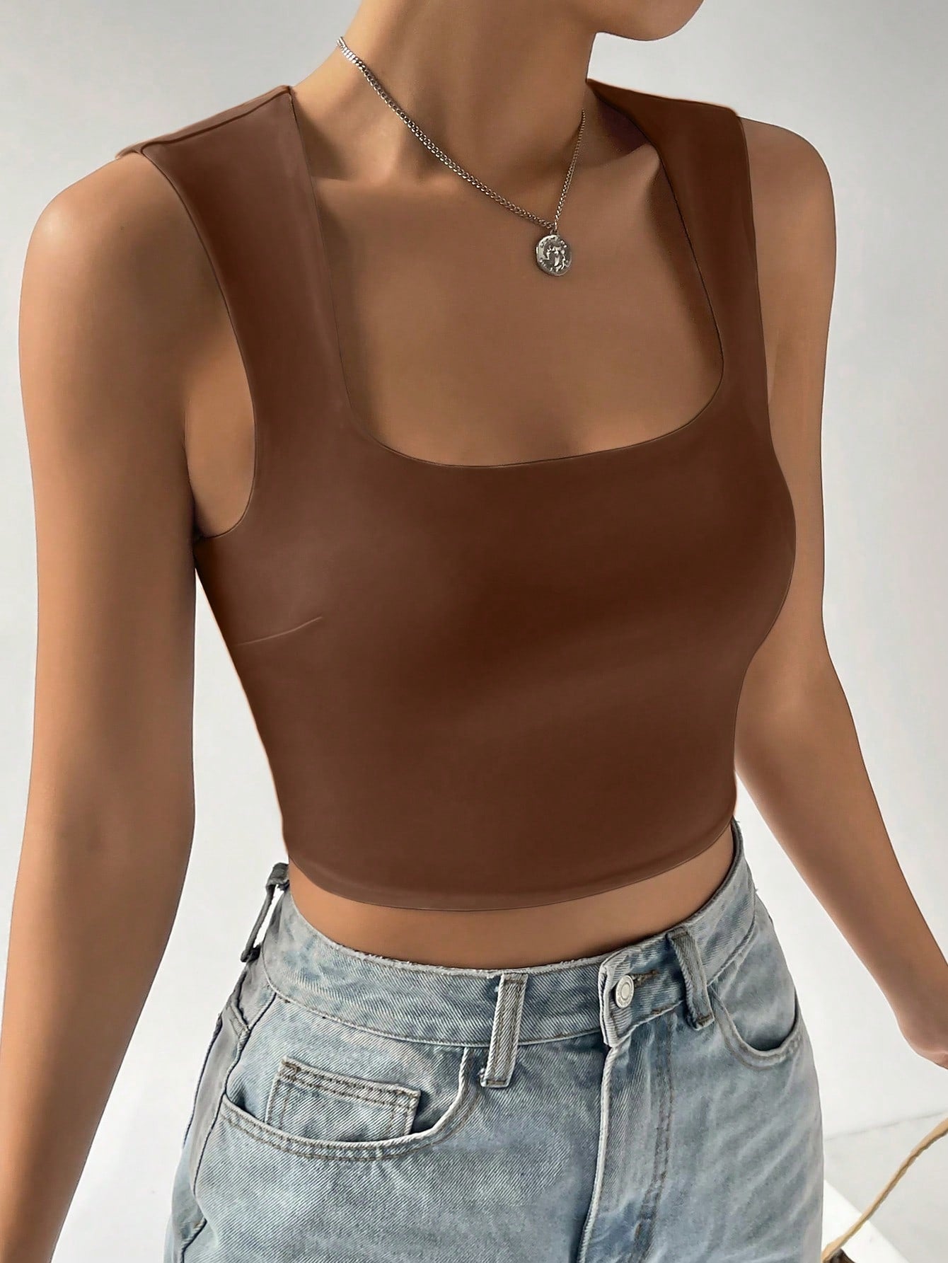 Solid Crop Tank Top