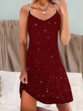 Sparkling Rhinestone Halter Neck Slim Fit Party Dress