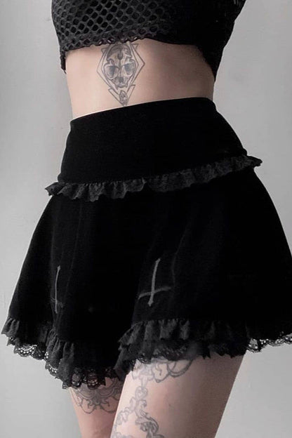 Sheer Lace Gothic Maxi Skirt