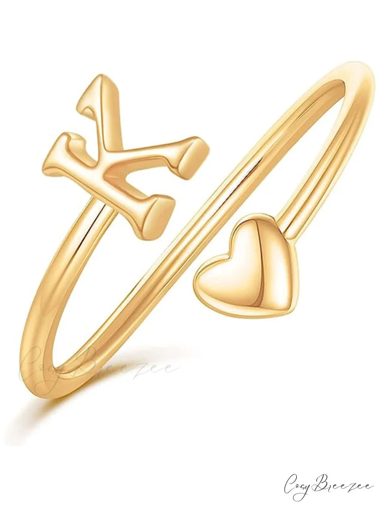 1pc Minimalist Style Heart Shaped Glittery Ring