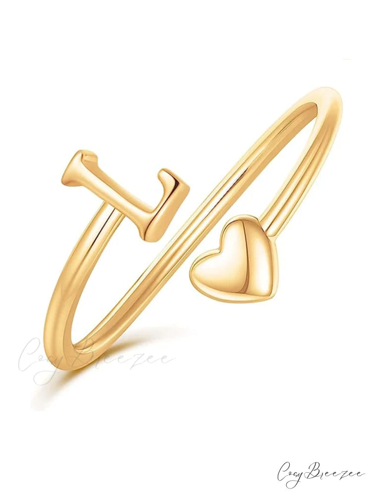 1pc Minimalist Style Heart Shaped Glittery Ring