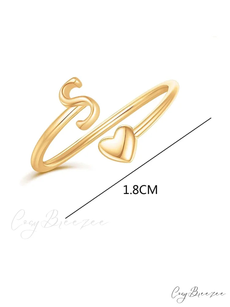 1pc Minimalist Style Heart Shaped Glittery Ring