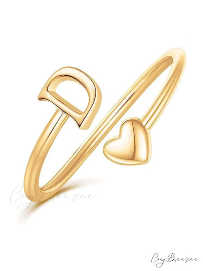 1pc Minimalist Style Heart Shaped Glittery Ring