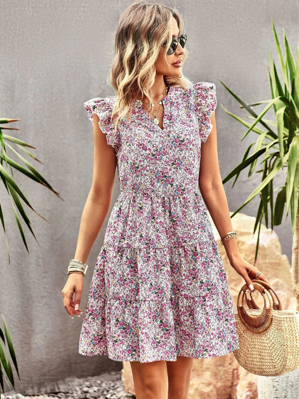 WOMEN HOLIDAY PRINT DRESS