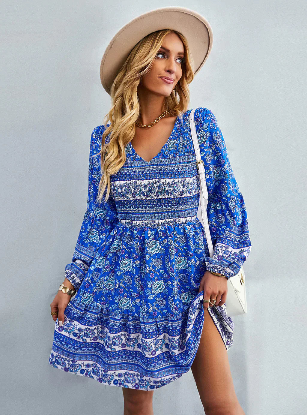 Bohemian Design Arm Long Dress