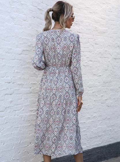 Long Arm Ethnic Design Dress