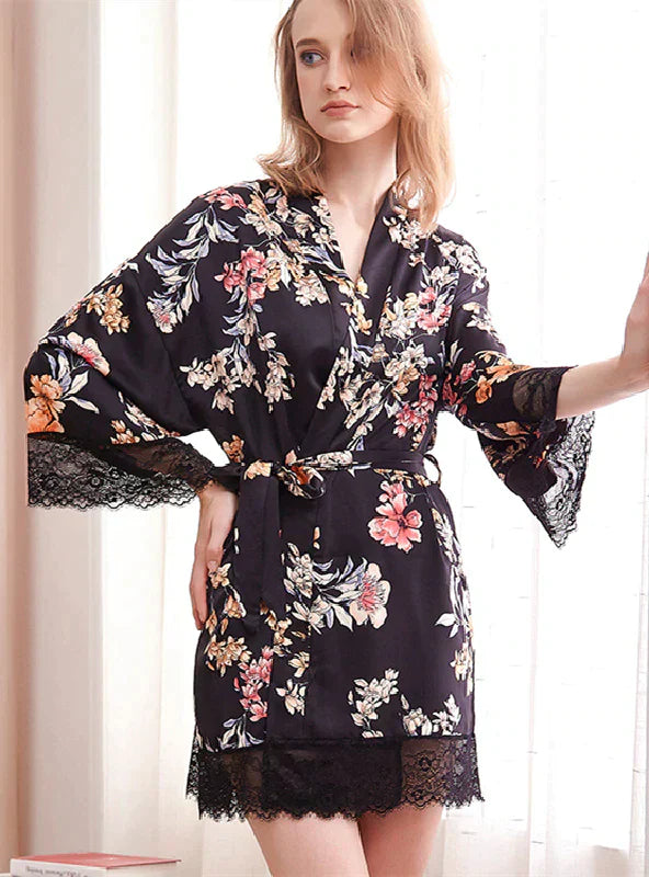 Silk Printed Bathrobe