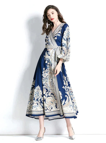 with Gown Patterned Lantern Sleeves