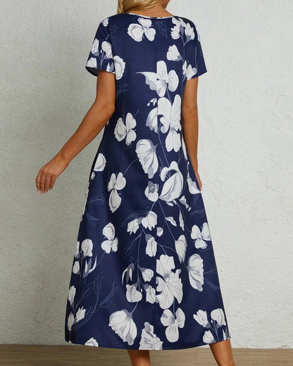 Short sleeve fashion dress with print