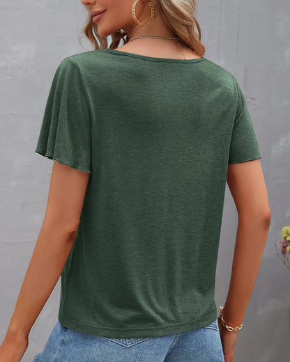 T-shirt in Solid Cut Out Color