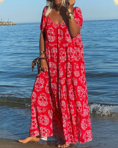 Skull Print Maxi Dress