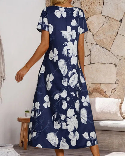 Short sleeve fashion dress with print