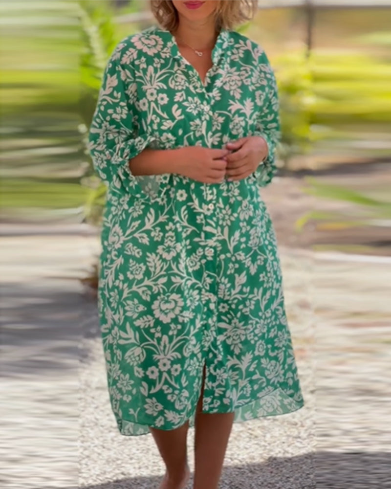 V-neck floral dress