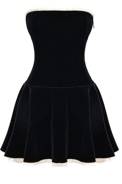 Black Velvet Off Charming The Shoulder Dress