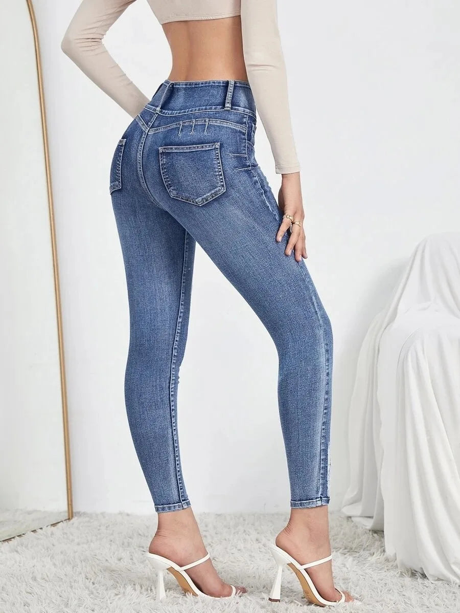 Autumn Stretch Ripped Fashion Casual Skinny Slim Denim Pencil Jean