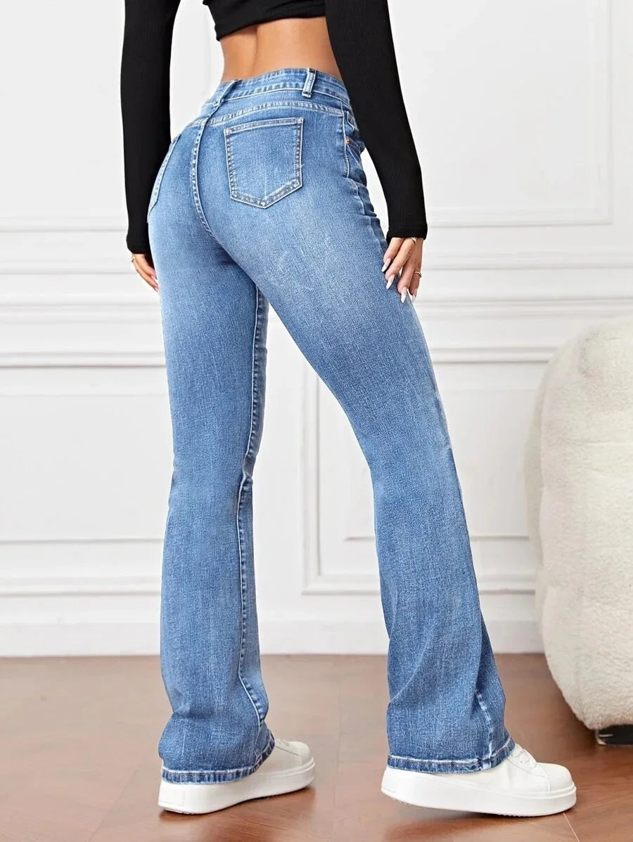 2024 Fall Fashion Stretch Denim High Waist Casual For Women Female Clothing S-2XL Drop Shipping Jean