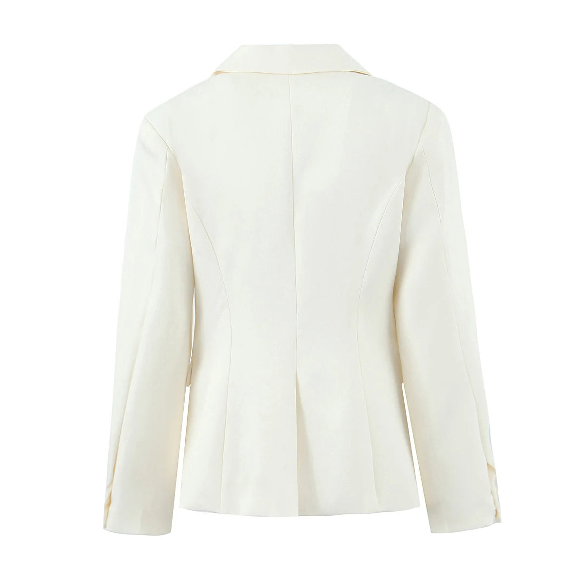 Autumn Single-Breasted Buttons Slim Waist Retro Shoulder Full Sleeve Blazer