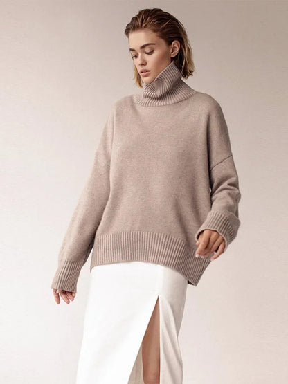 Chic Thickened Inner Wear Solid Fashion Knitted Jumper Christmas Sweater