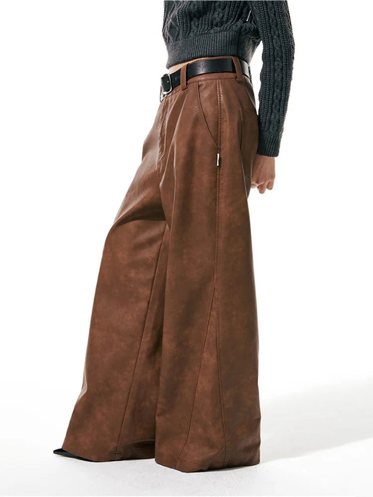 High Waist Genuine Sheepskin OL Pencils Slim Casual Autumn Winter Pants