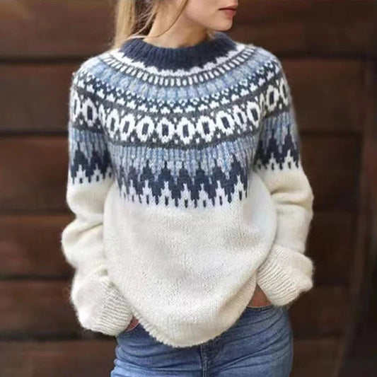 Round Neck Casual Cozy Comfortable Loose Long Sleeve Stylish Autumnal Sweater