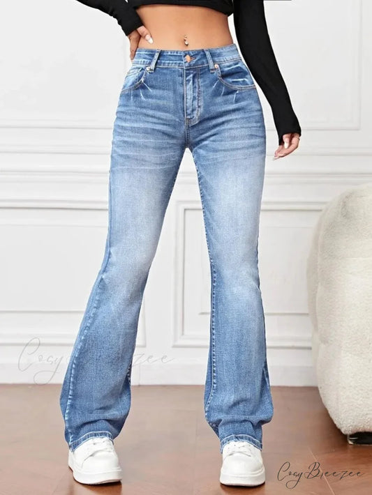 2024 Fall Fashion Stretch Denim High Waist Casual For Women Female Clothing S-2XL Drop Shipping Jean Light blue / S