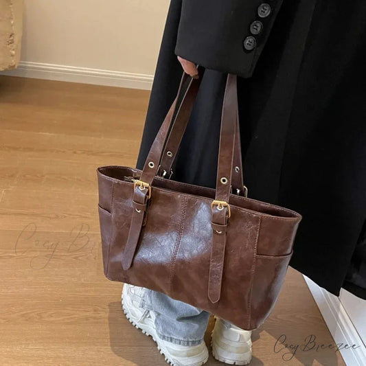 2024 Korean Retro PU Leather Shoulder Bag shoulder-250126